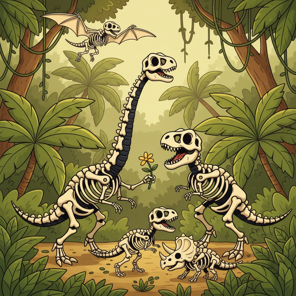 Flexi Skeleton Dinosaurs - Bone Color Jungle
