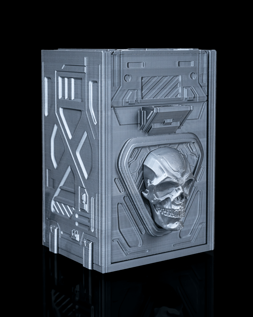 Sci-FI TCG Deck Box – 100+ Double Sleeved Card Storage with Dice Tray