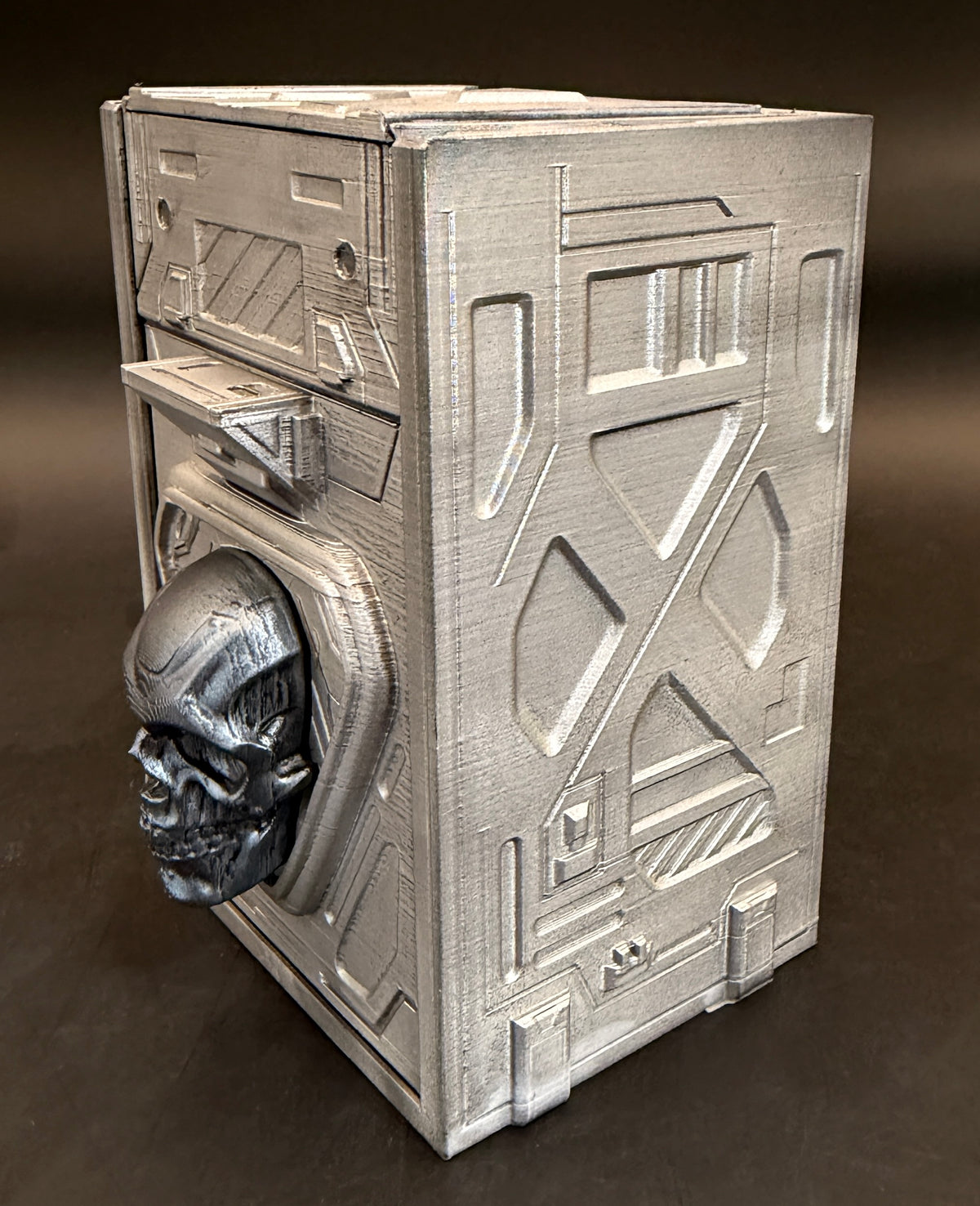 Sci-FI TCG Deck Box – 100+ Double Sleeved Card Storage with Dice Tray