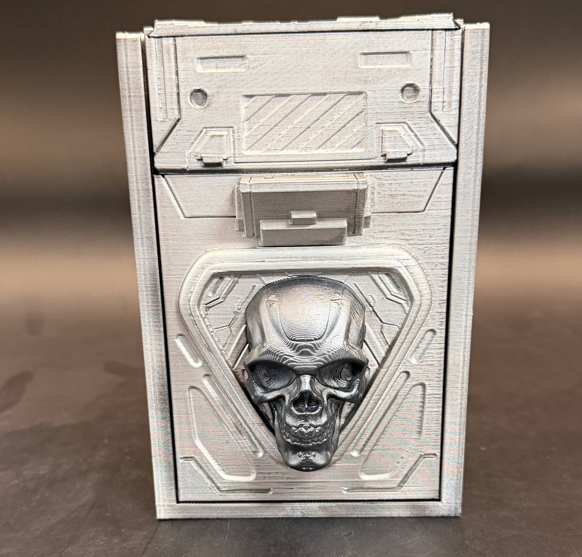 Sci-FI TCG Deck Box – 100+ Double Sleeved Card Storage with Dice Tray