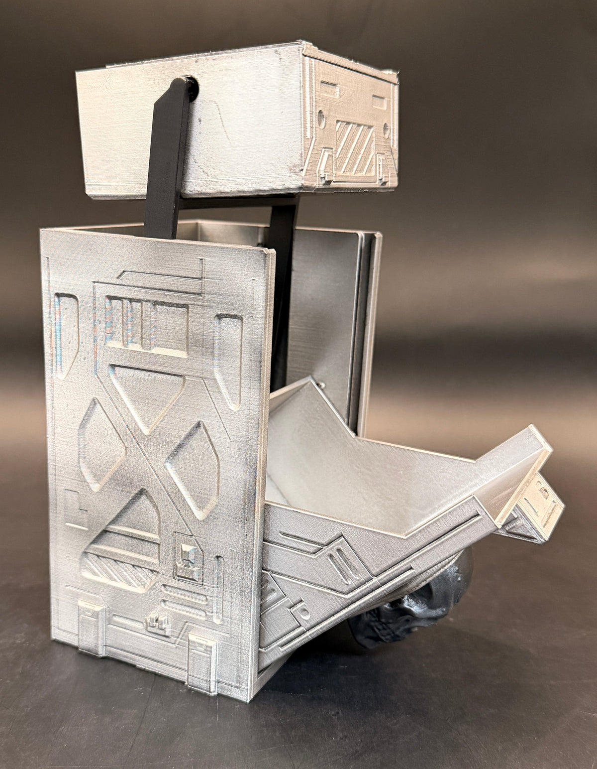 Sci-FI TCG Deck Box – 100+ Double Sleeved Card Storage with Dice Tray